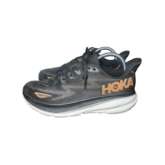 Hoka Clifton 9 Black/Orange Running Sneakers Women's Shoe Size 9B, 1127896 BCPPR - Picture 5 of 10